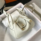 HM Lindy Mini White Togo Bag With Gold Hardware For Women, Women’s Handbags, Shoulder And Crossbody Bags 7.5in/19cm