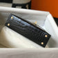 HM Kelly Black For Women Gold Toned Hardware 7.8in/20cm
