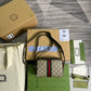 gg Ophidia Mini gg Bag Beige/Ebony gg Supreme Canvas With Brown For Women  7in/17.5cm gg 517350 96IWS 8745