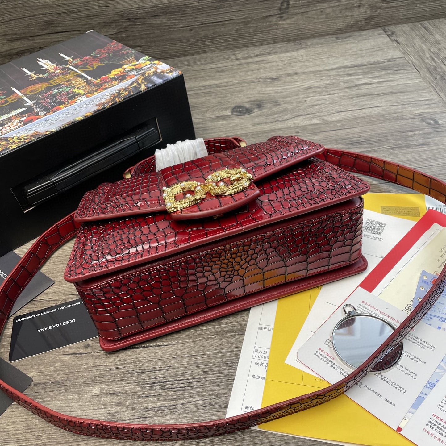 DG Print DG Girls Bag Burgundy For Women 10.6in/27cm DG