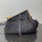 FI First Small Black Fox Fur Bag For Woman 26cm/10in