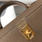 HM Greige Togo Brown With Gold Toned Hardware Bag For Women, Handbags, Shoulder Bags 7.5in/19cm