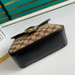 gg Ladies gg Canvas Marmont Mini Top Handle Bag Beige/Ebony Diagonal Matelassé Original gg Canvas 8.3in/21cm gg 583571 HVKEG 9772