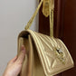 DG Large Devotion Bag In Quilted Nappa Gold For Women 10in/26cm DG