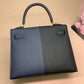 HM Kelly 28 Sellier Epsom Bag Black/Navy Blue For Women, Women’s Handbags, Shoulder Bags 11in/28cm