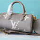 LV Papillon BB Monogram Empreinte Tourterelle / Creme Beige For Women, Women’s Handbags, Shoulder Bags And Crossbody Bags 7.9in/20cm LV M46031
