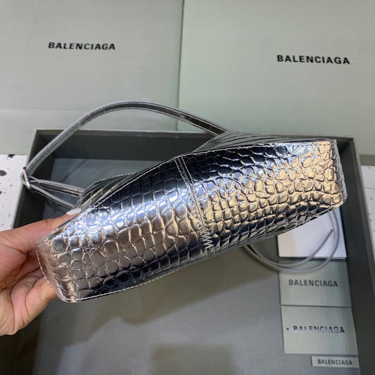 Balen XX Small Hobo Bag In Silver , For Women,  Bags 7.8in/20cm 6955892109E8110
