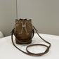 FI Mon Tresor Brown Mini-bag with stitching For Woman 18cm/7in