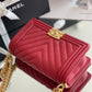 ChanelMedium Boy Handbag Red For Women 9.8in/25cm A67086