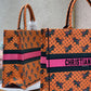 DI Large Book Tote Orange Multicolor, For Women, Women’s Handbags 16.5in/42cm CD