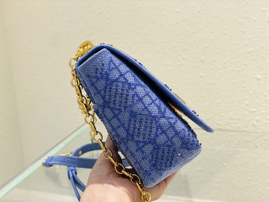 DI Medium Caro Bag Blue, For Women, Women’s Handbags 27.5cm/10.8in CD