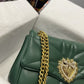 DG Large Devotion Shoulder Bag In Quilted Nappa Green For Women 11.4in/29cm DG