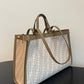 FI Peekaboo X-tote Bag Beige Canvas For Women, Women’s Handbags, Shoulder Bags 16.1in/41cm FF 8BH374