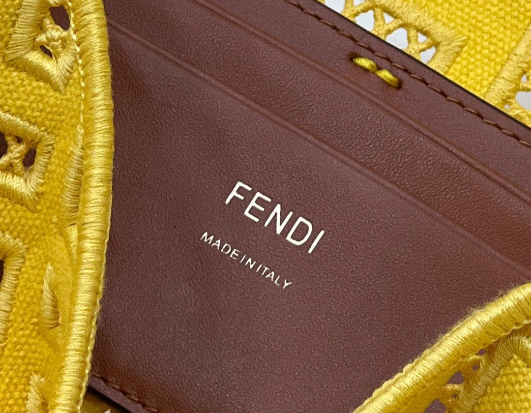 FI Baguette Yellow with Embroidery Small Bag For Woman 21cm/8in