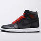 BL - AJ1 black and red silk