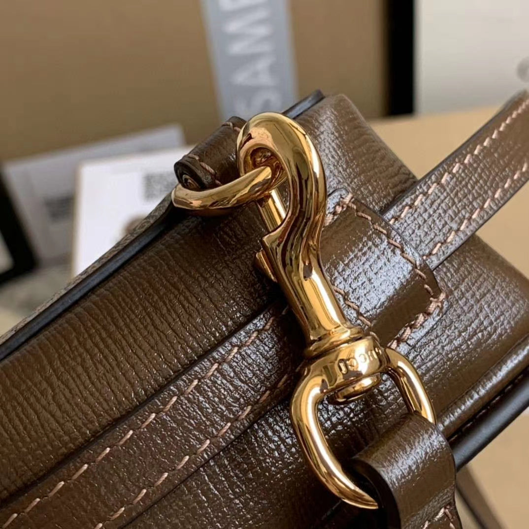 gg Mini Bag With Clasp Closure Beige/Ebony gg Supreme Canvas For Women 7.1in/18cm gg 614368 92TCG 8563
