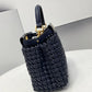 FI Peekaboo Mini Navy Blue Braided Bag For Woman 18cm/7in