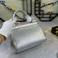 DG Medium Sicily Handbag In Dauphine Silver For Women 10.2in/26cm DG