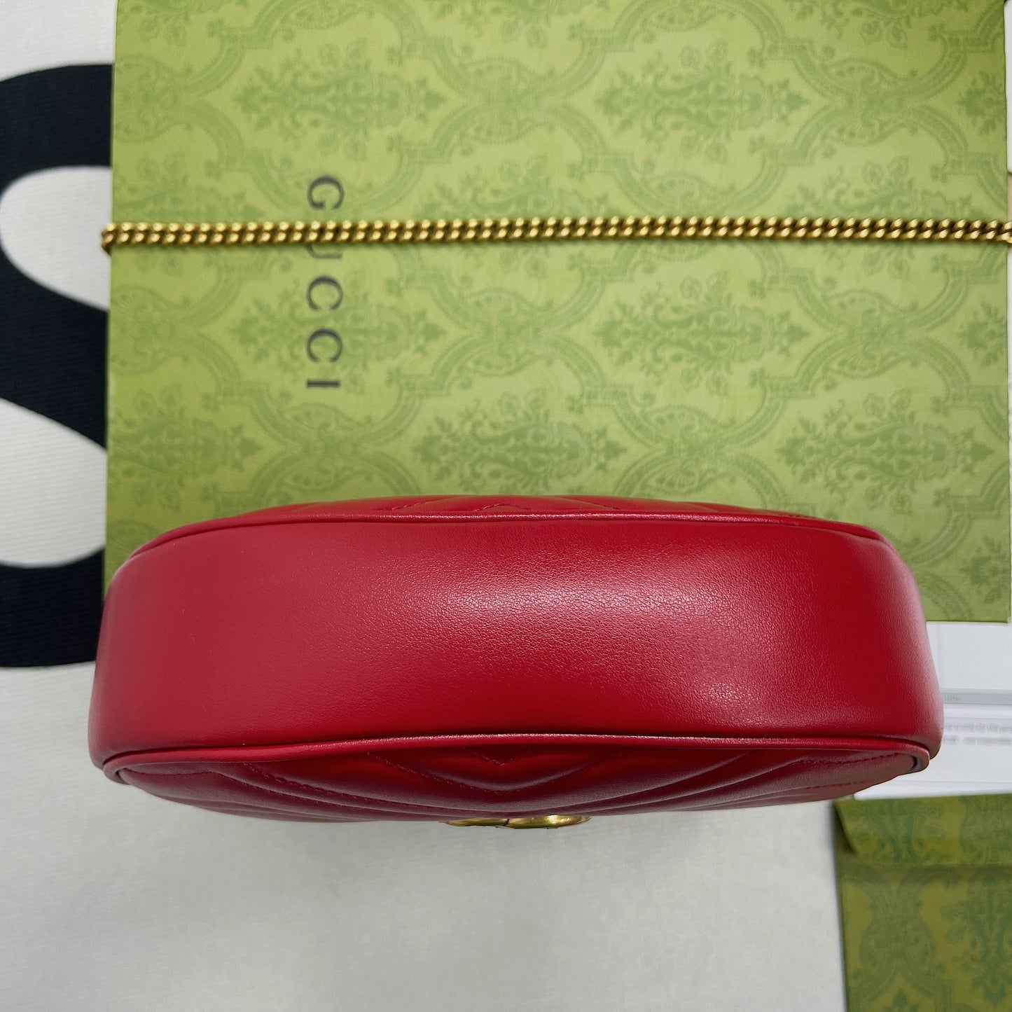 gg Marmont Half Moon Shaped Mini Bag Red For Women, Women’s Bags 8.5in/22cm gg
