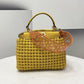 FI Peekaboo Mini Yellow Braided Bag For Woman 18cm/7in