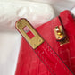 HM Kelly Red For Women Gold Toned Hardware 7.8in/20cm