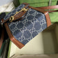 gg Horsebit 1955 Mini Bag Blue And Ivory gg Denim Jacquard For Women 6.7in/17cm 625615 2KQgg 8375