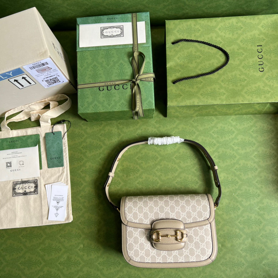 gg Horsebit 1955 gg Mini Bag Beige For Women, Women’s Bags 8.1in/21cm gg ‎‎658574 UULAG 9682