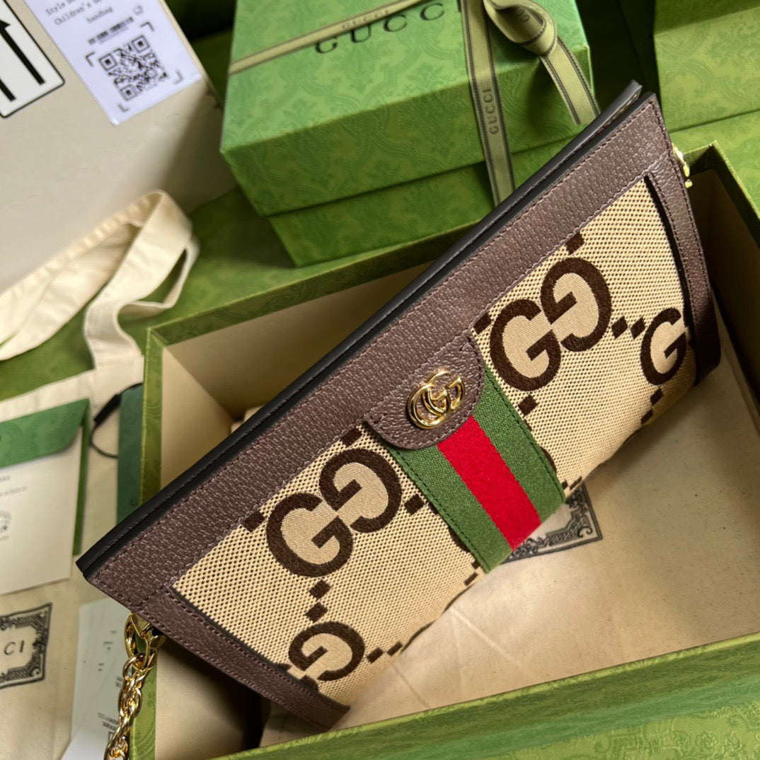 gg Ophidia Jumbo gg Small Shoulder Bag Brown For Women, Women’s Bags 10.2in/26cm gg ‎‎503877 UKMIG 2570