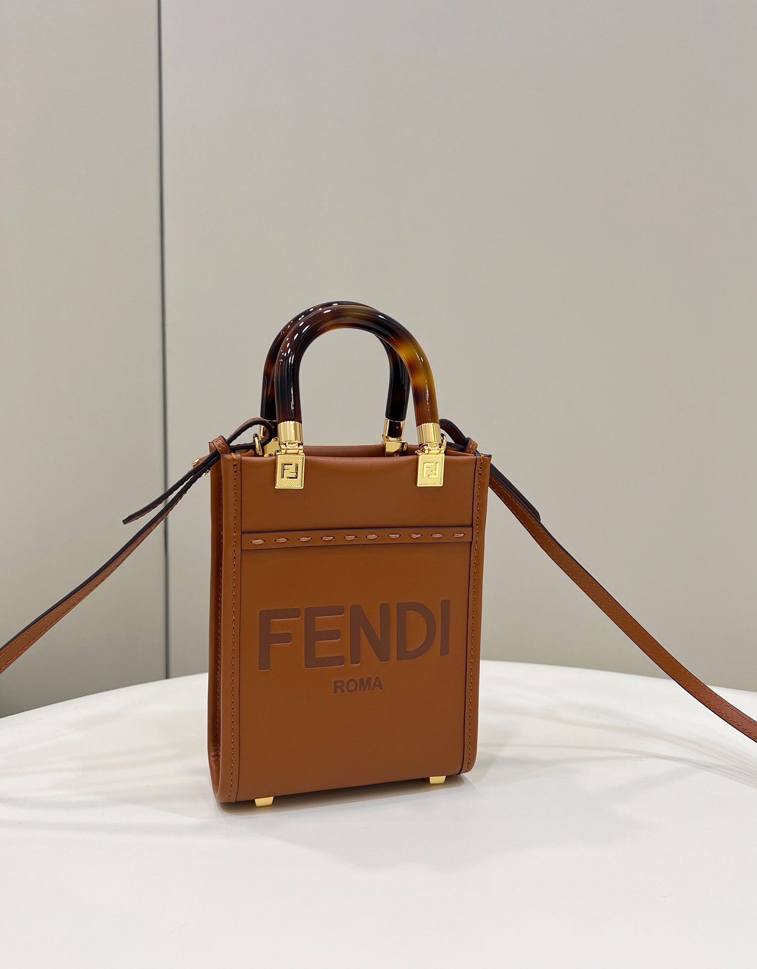FI Sunshine Shopper Brown Mini Bag For Woman 13cm/5in