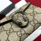 gg Dionysus gg Supreme Chain Wallet Beige/Ebony gg Supreme Canvas For Women 4in/11cm gg