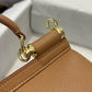 DG Small Sicily Bag In Dauphine Brown For Women 7.5in/19cm DG