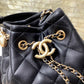 CHL Classic Bucket Bag Gold Toned Hardware Black For Women 7.8in/20cm