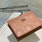 DI Caro Zipped Pouch With Chain Pink, For Women, Women’s Handbags 7.5in/19cm CD