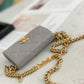 ChanelMini Flap Bag Gold Toned Hardware Grey For Women 4.7in/12cm