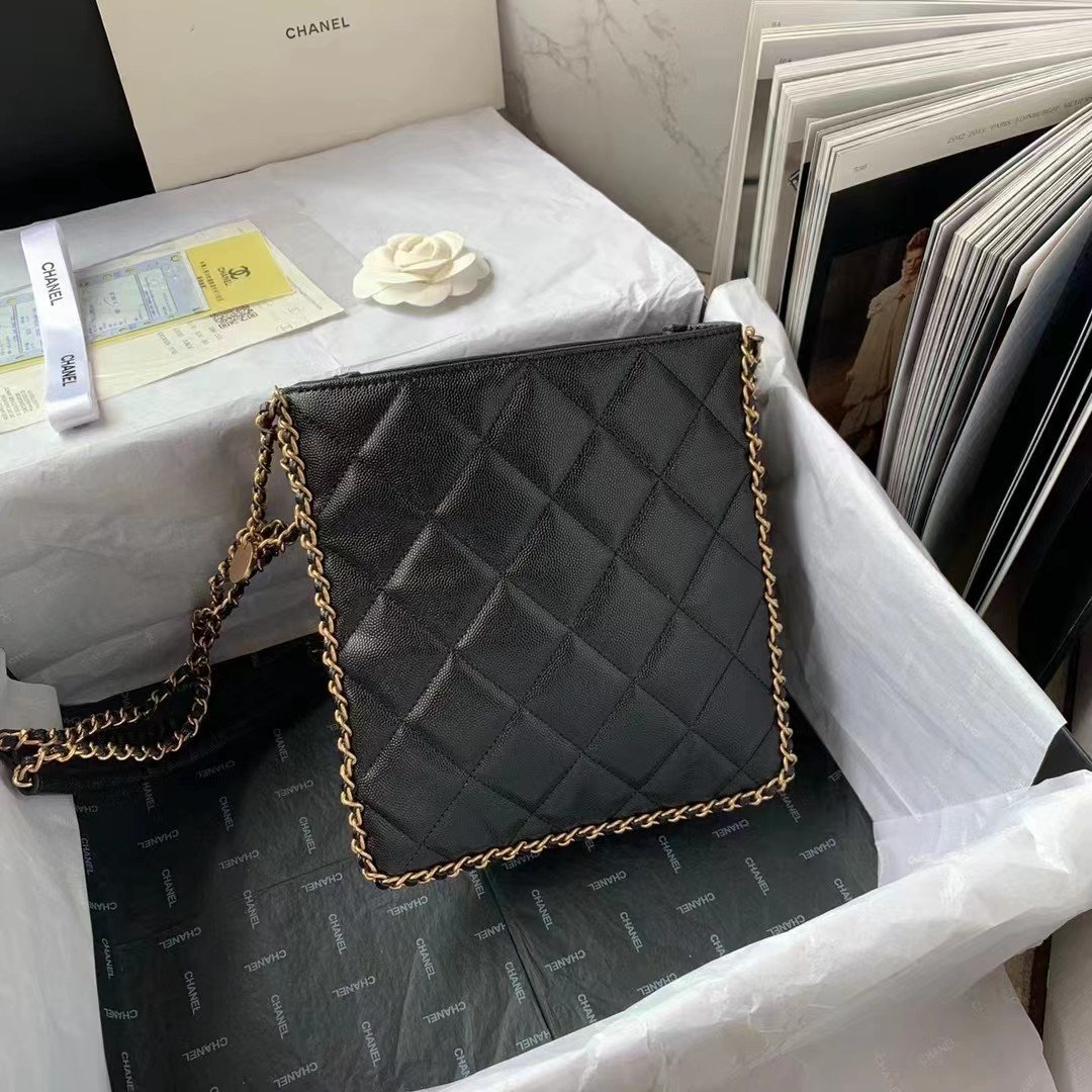 ChanelSmall Shopping Bag Black For Women, Women’s Bags 9in/23cm AS3470 B08850 94305
