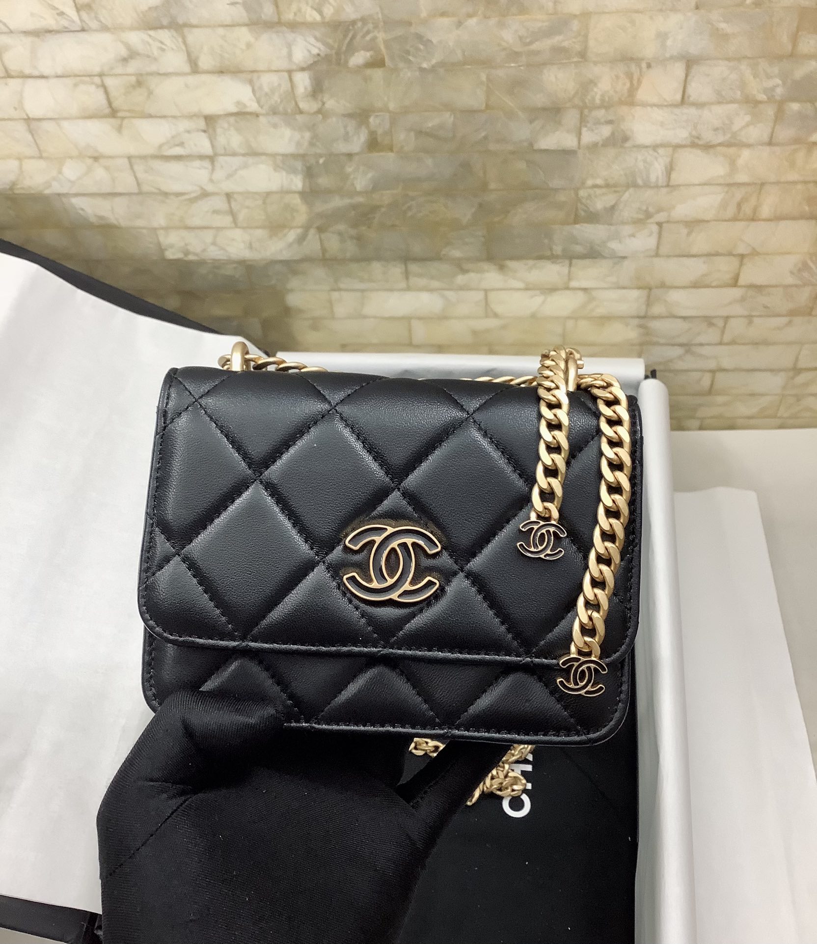 ChanelSpring And Summer 22C Black For Women, Women’s Bags 6.1in/15.5cm