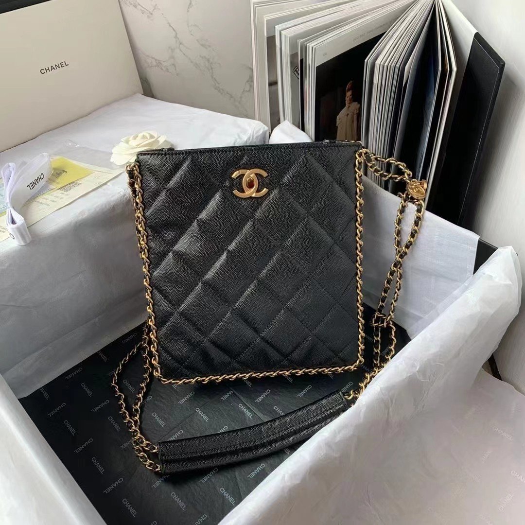 ChanelSmall Shopping Bag Black For Women, Women’s Bags 9in/23cm AS3470 B08850 94305