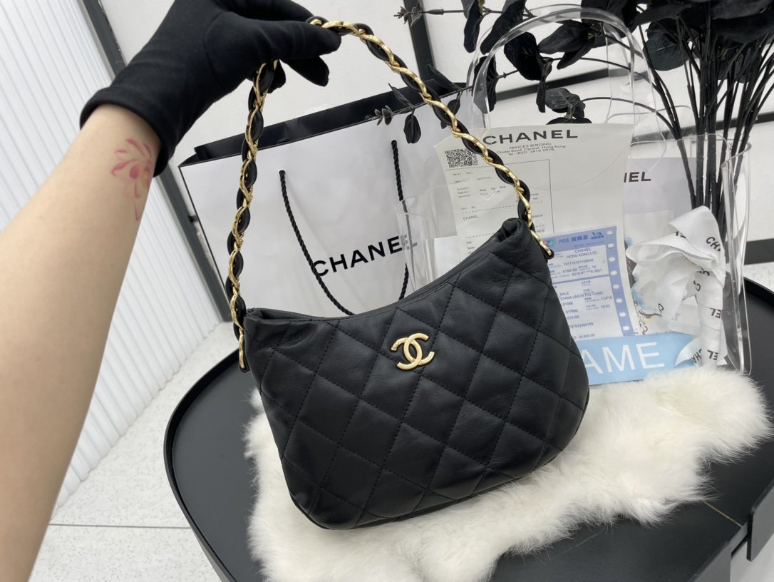 ChanelHobo Handbag Black For Women, Women’s Bags 9.4in/24cm AS3562 B09178 94305