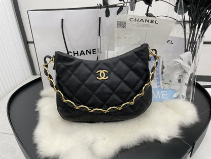 ChanelHobo Handbag Black For Women, Women’s Bags 9.4in/24cm AS3562 B09178 94305