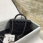 ChanelHand-Held Oblique Cross Bag Black For Women, Women’s Bags 6.7in/19cm