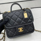 CHL 22K Flap Bag Black For Women, Women’s Bags 8.1in/20.5cm