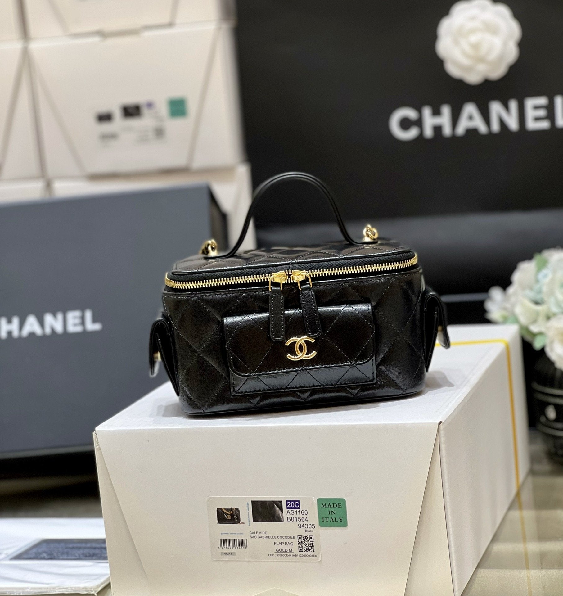 ChanelVanity Bag With Strap Black For Women, Women’s Bags 6.6in/17cm AP3017 B09208 94305