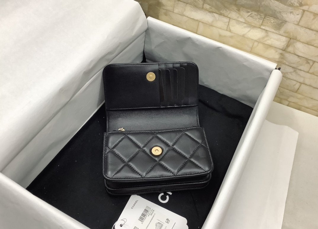 ChanelSpring And Summer 22C Black For Women, Women’s Bags 6.1in/15.5cm