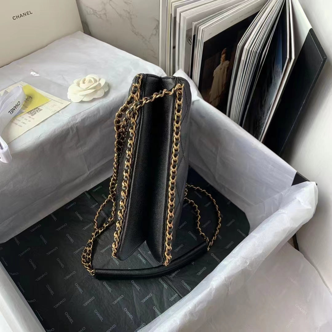 ChanelSmall Shopping Bag Black For Women, Women’s Bags 9.1in/23cm AS3470 B08850 94305