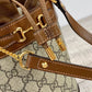 gg Horsebit 1955 Small Bucket Bag In gg Supreme Canvas Brown For Women 7.5in/19cm gg 637115 92TPG 8563