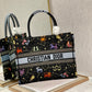 DI Medium Book Tote Black Multicolor, For Women, Women’s Handbags 14in/36cm CD M1296ZRTY_M911