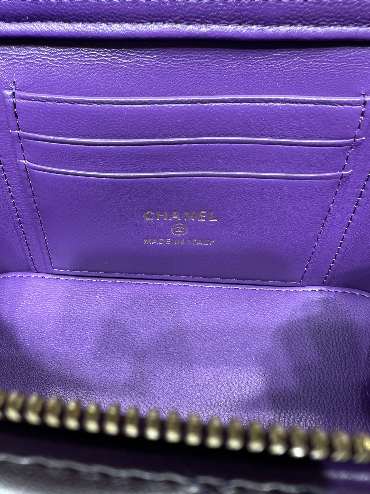 ChanelVanity With Chain Silver Hardware Purple For Women, Women’s Handbags, Shoulder Bags 6.7in/17cm
