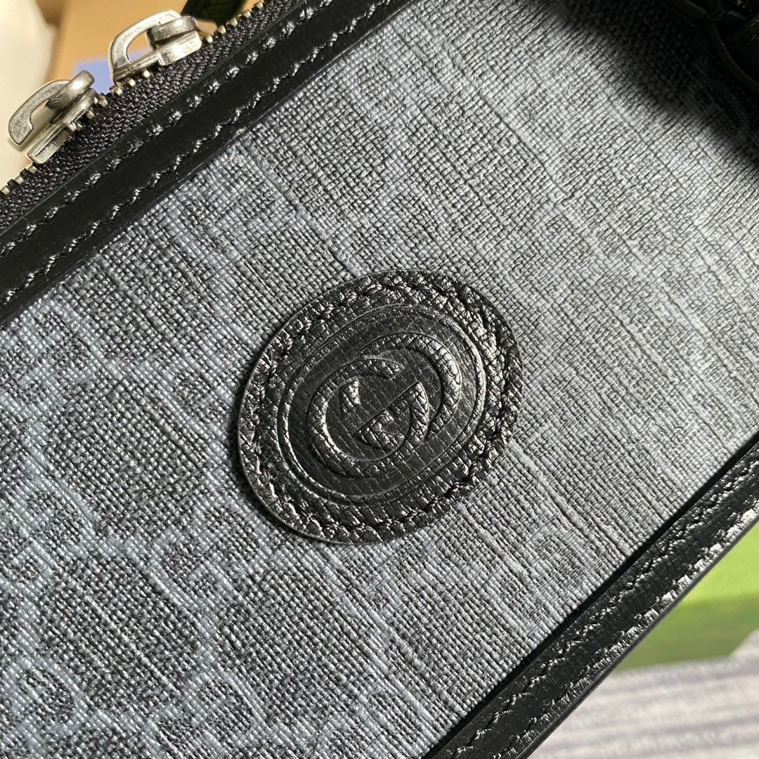 gg Mini Bag With Interlocking G Black gg Supreme Canvas For Women 9in/23cm gg