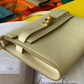 HM Kelly Classique To Go Wallet  21cm/8.3in Gold Toned Hardware For Women Cream