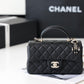 ChanelMini Flapbag With Top Handle Black For Women 7.8in/20cm